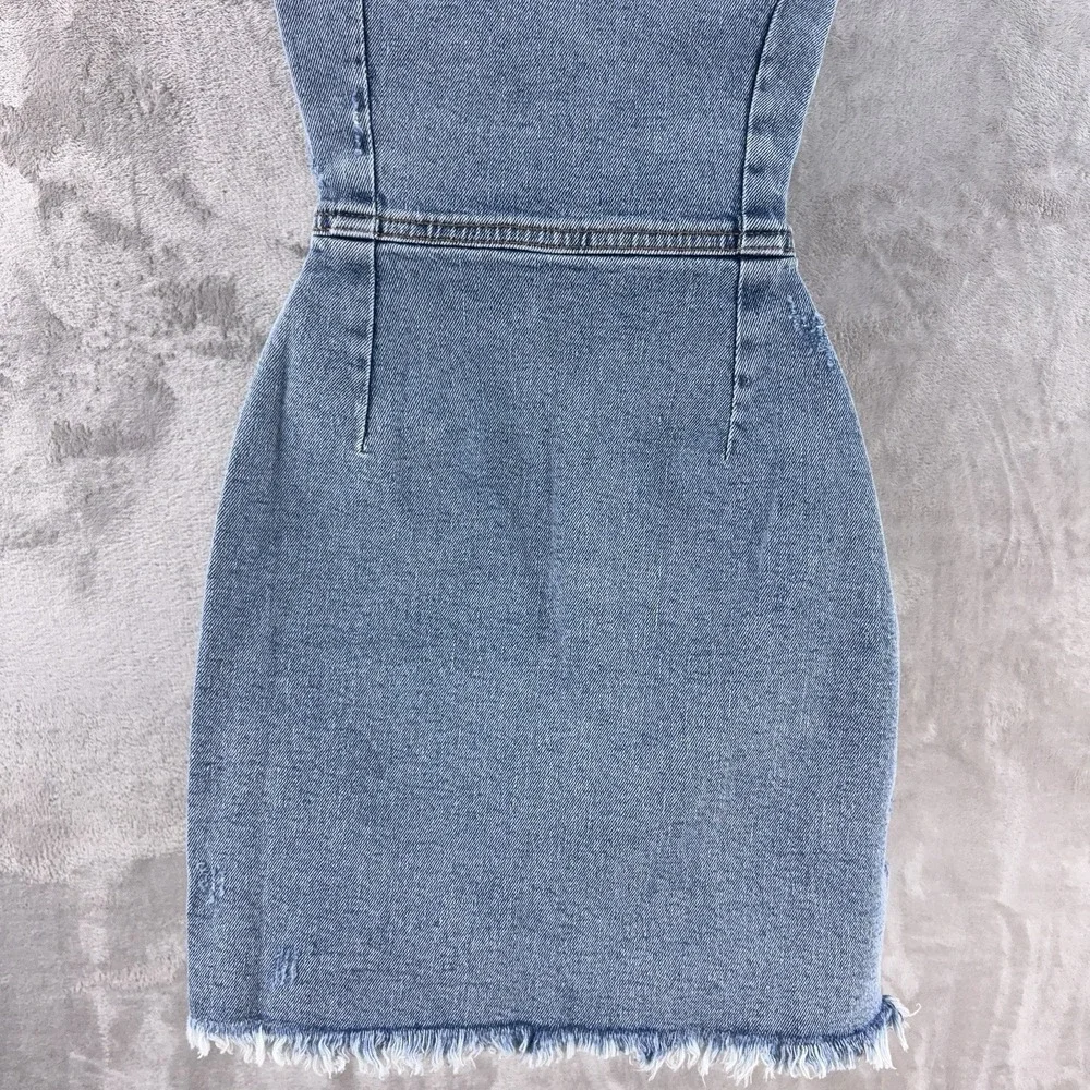 SER.O.YA Leighton Dress Womens Size XS Blue Denim Strapless Mini Bodycon - Picture 6 of 8